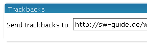 Trackback URL eintragen